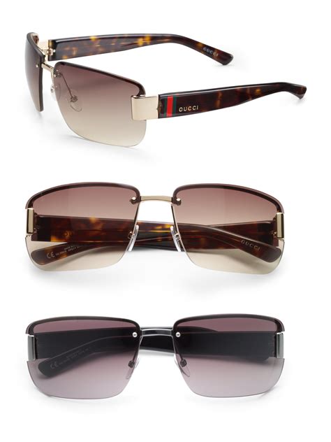 men shades gucci|Gucci rimless sunglasses men's.